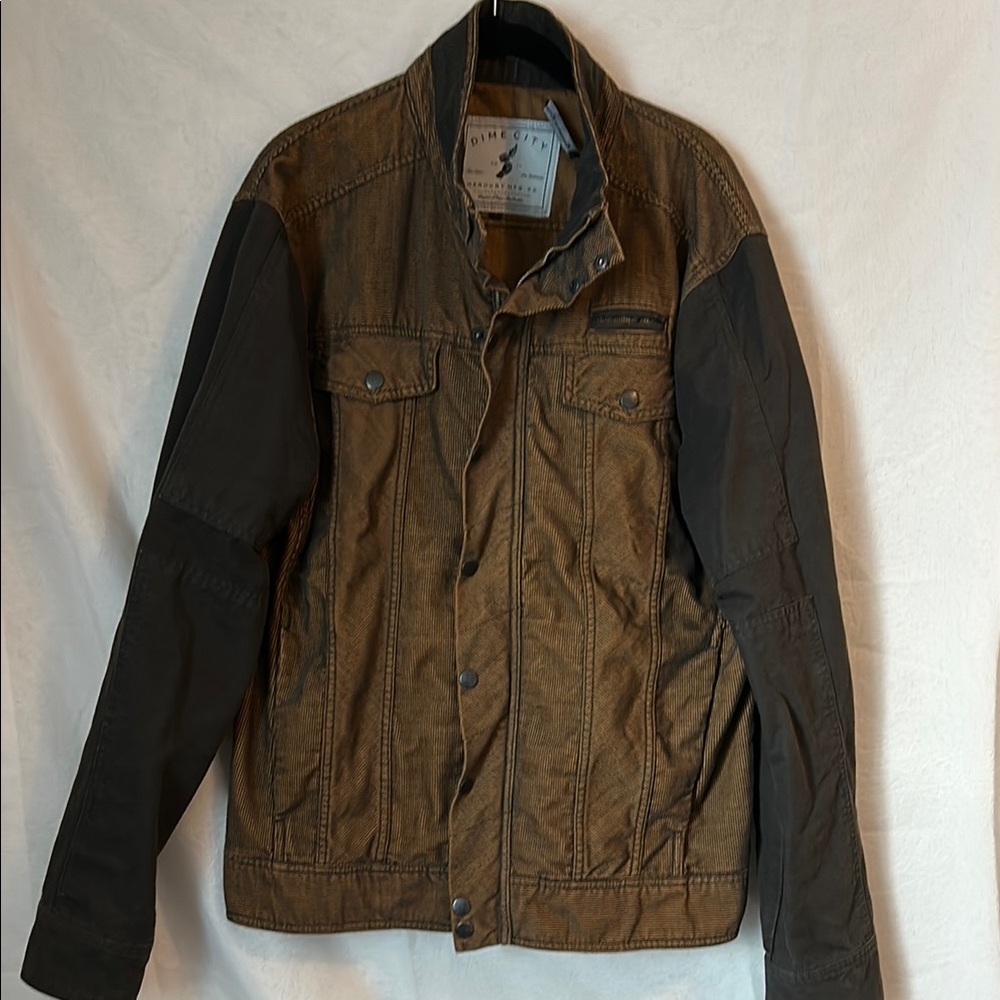 Men's Brown Corduroy and Canvas Jacket
